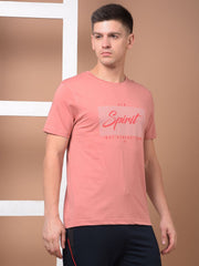 Force NXT Men's Super Combed Cotton Rich Fabric Half-Sleeves Chest Printed T-Shirt