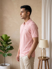 Force NXT Men's Super Combed Cotton Rich Jacquard Fabric Solid Polo T-Shirt