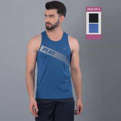 Anti Viral Anti Odour Cool Mens Pack of 3 Tank Top Sports  Vest