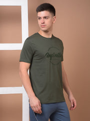 Force NXT Men's Super Combed Cotton Rich Fabric Half-Sleeves Chest Printed T-Shirt
