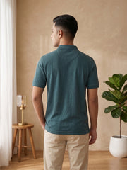 Force NXT Men's Super Combed Cotton Rich Jacquard Fabric Solid Polo T-Shirt