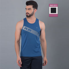 Anti Viral Anti Odour Cool Mens Pack of 2 Tank Top Sports  Vest