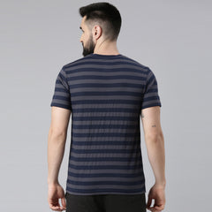 Force NXT Super Combed Cotton Mens Round Neck Pack Of 2 Striped T-shirt