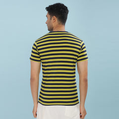 Force NXT Super Combed Cotton Mens Round Neck Striped T-Shirt
