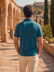 Force NXT Men's Super Combed Cotton Rich Jacquard Fabric Half-Sleeves T-Shirt