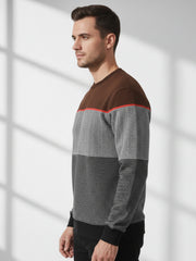 Force NXT Men's Combed Cotton Full Sleeves Colorblock Sweatshirt
