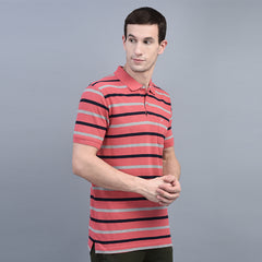 Force NXT Super Combed Cotton Mens Collared Polo Striped T-Shirt