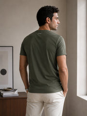 Force NXT Men's Premium Microfiber Fabric Half-Sleeves Chest Printed Round Neck T-Shirt