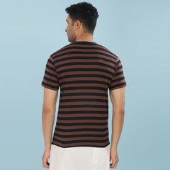 Force NXT Super Combed Cotton Mens Round Neck Striped T-Shirt