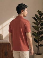 Force NXT Men's Super Combed Cotton Rich Jacquard Fabric Half-Sleeves T-Shirt