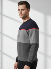 Force NXT Men's Combed Cotton Full Sleeves Colorblock Sweatshirt