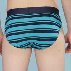 Super Combed Cotton Four Way Stretch Mens Striped Brief