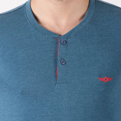 Force NXT Super Combed Cotton Mens Henley Solid T-Shirt
