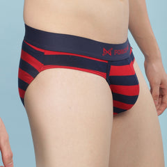 Super Combed Cotton Four Way Stretch Mens Pack of 2 Striped Brief