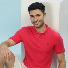 Force NXT Super Combed Cotton Mens Collared Polo Solid T-Shirt