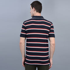 Force NXT Super Combed Cotton Mens Collared Polo Striped T-Shirt