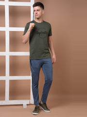 Force NXT Men's Super Combed Cotton Rich Fabric Half-Sleeves Chest Printed T-Shirt