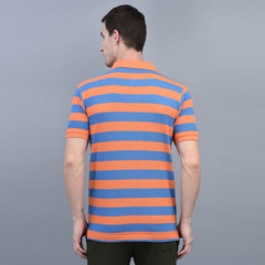 Force NXT Super Combed Cotton Mens Collared Polo Striped T-Shirt