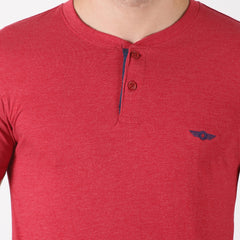 Force NXT Super Combed Cotton Mens Henley Solid T-Shirt