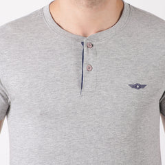 Force NXT Super Combed Cotton Mens Henley Solid T-Shirt