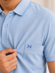 Force NXT Men's Super Combed Cotton Rich Fabric Half-Sleeves Polo T-Shirt