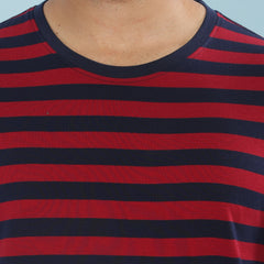 Force NXT Super Combed Cotton Mens Round Neck Striped T-Shirt