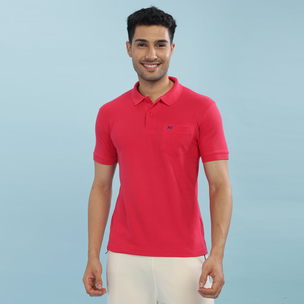 Force NXT Super Combed Cotton Mens Collared Polo Solid T-Shirt