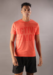 Anti Viral Anti Odour Cool Mens Round Neck Sports Printed T-Shirt