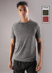 Anti Viral Anti Odour Cool Mens Round Neck Pack Of 3 Sports Printed T-Shirt