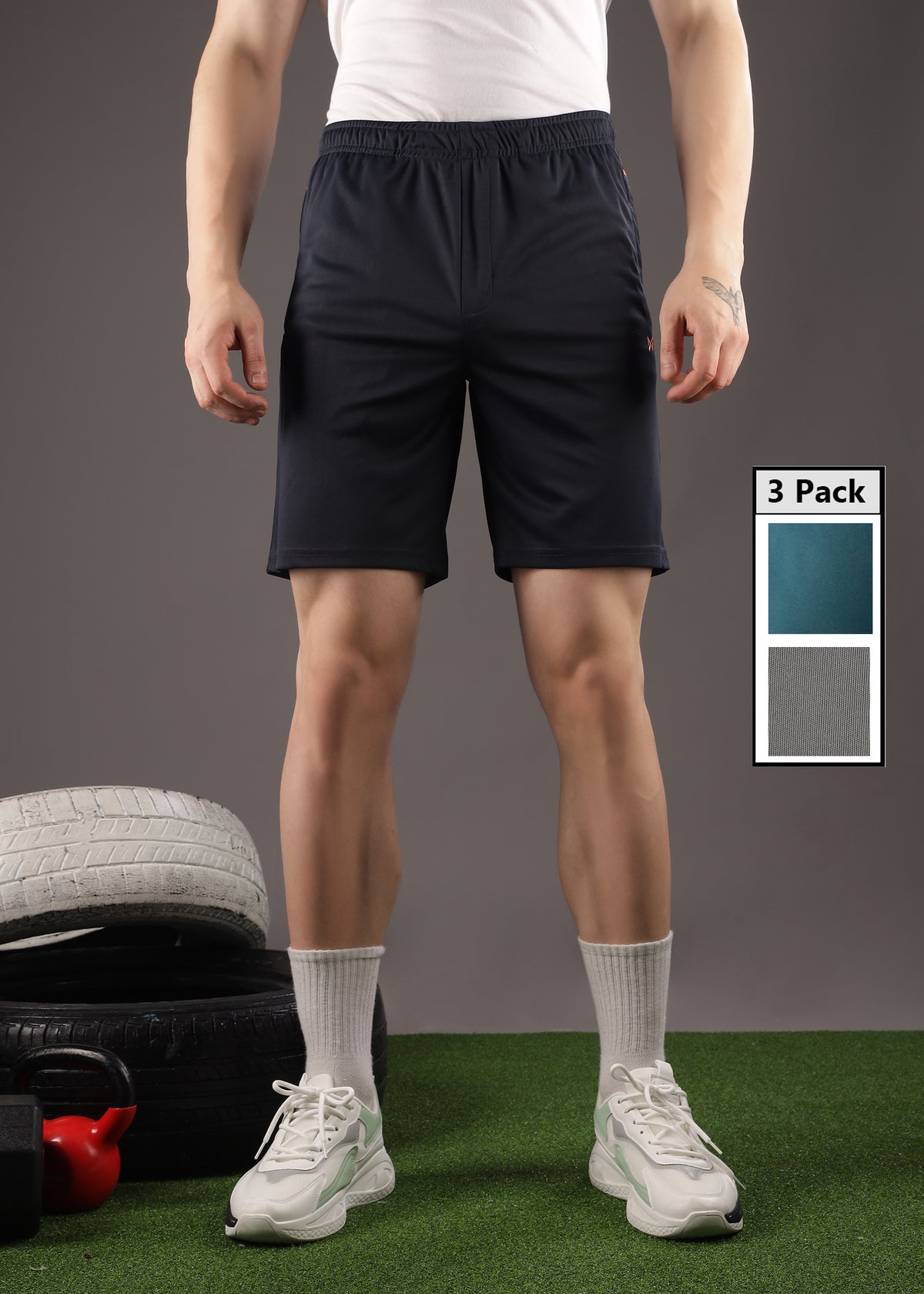 Anti Viral Anti Odour Cool Mens Pack Of 3 Sports Shorts