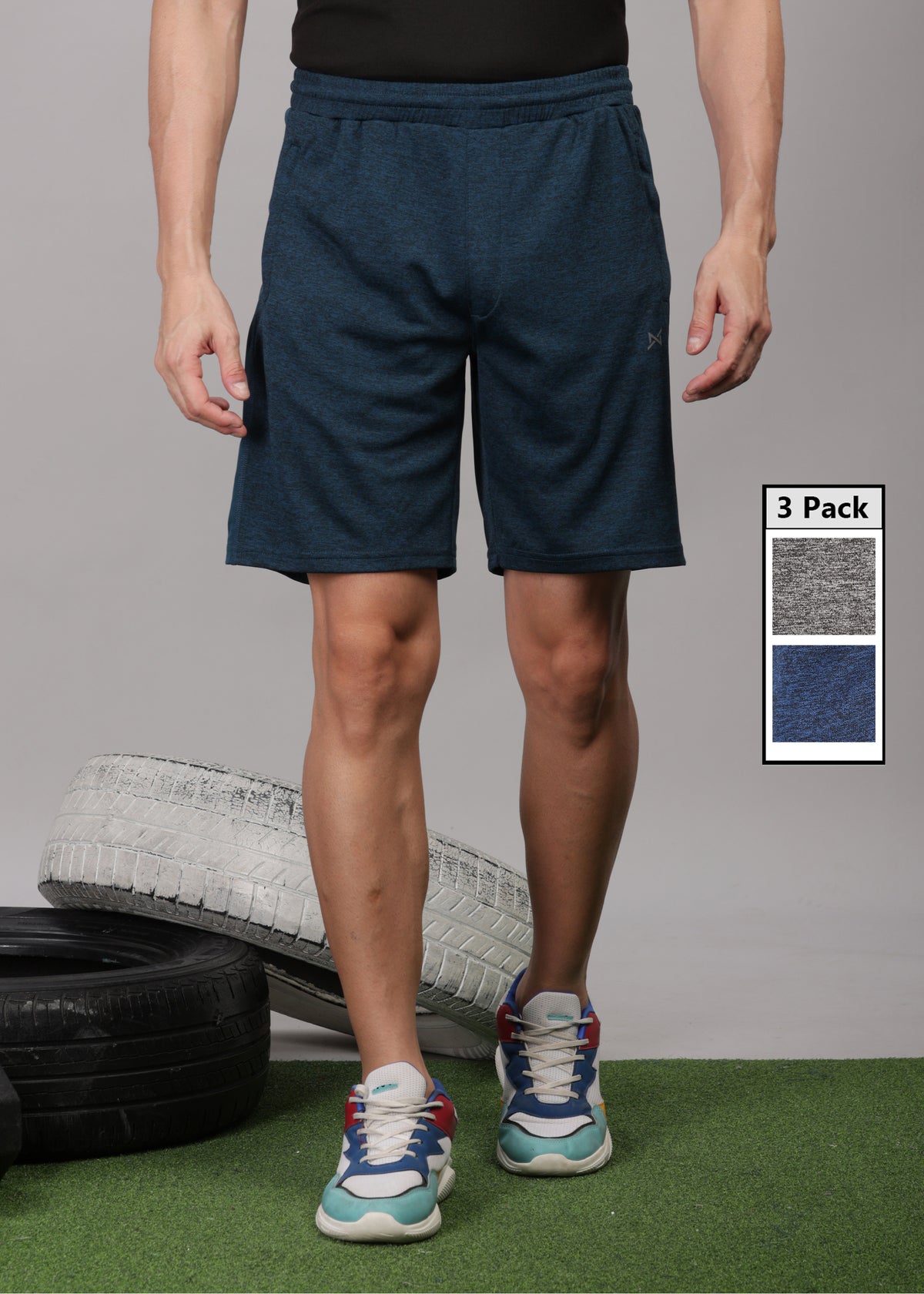 Anti Viral Anti Odour Cool Mens Pack Of 3 Sports Shorts