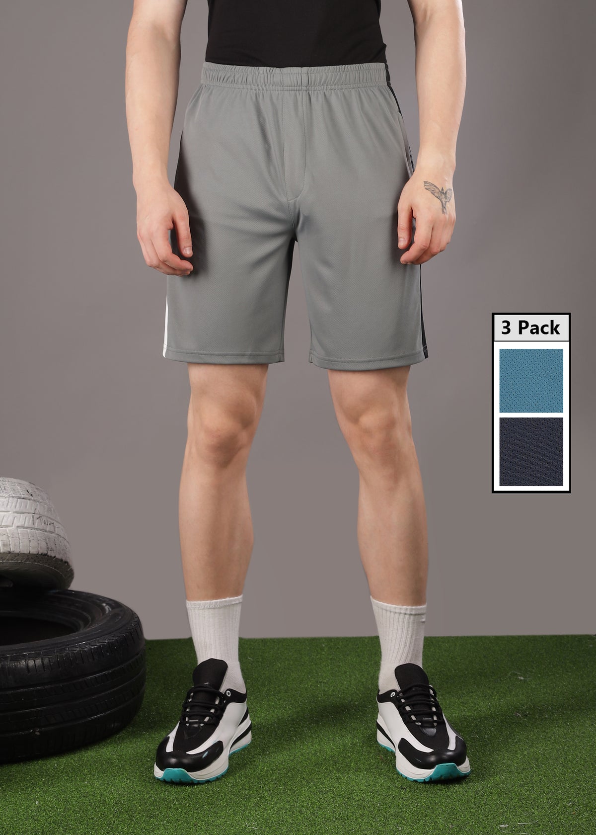 Anti Viral Anti Odour Cool Mens Pack Of 3 Sports Shorts