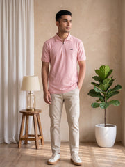Force NXT Men's Super Combed Cotton Rich Jacquard Fabric Solid Polo T-Shirt