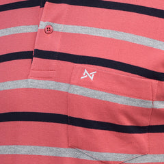 Force NXT Super Combed Cotton Mens Collared Polo Striped T-Shirt