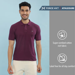 Force NXT Super Combed Cotton Mens Collared Polo Solid T-Shirt