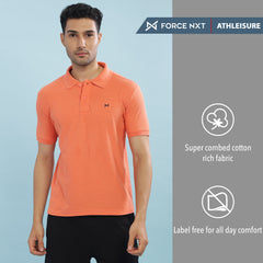 Force NXT Super Combed Cotton Mens Collared Polo Solid T-Shirt