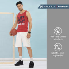 Force NXT Super Combed Cotton Mens Tank Top Printed Vest