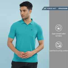 Force NXT Super Combed Cotton Mens Collared Polo Solid T-Shirt