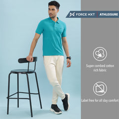 Force NXT Super Combed Cotton Mens Collared Polo Solid T-Shirt