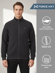 Force NXT Men's Combed Cotton Full Sleeves Solid Jacket