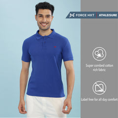 Force NXT Super Combed Cotton Mens Collared Polo Solid T-Shirt