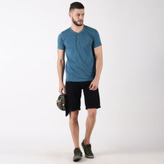 Force NXT Super Combed Cotton Mens Henley Solid T-Shirt