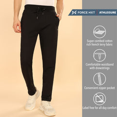 Force NXT Super Combed Cotton Mens Pack of 2 Solid Track Pant