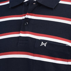 Force NXT Super Combed Cotton Mens Pack Of 2 Collared Polo Striped T-Shirt