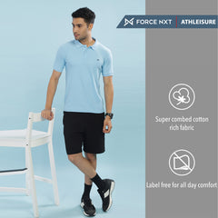 Force NXT Super Combed Cotton Mens Collared Polo Solid T-Shirt