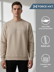 Force NXT Men's Combed Cotton Full Sleeves Solid Sweatshirt