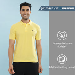 Force NXT Super Combed Cotton Mens Collared Polo Solid T-Shirt