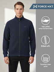 Force NXT Men's Combed Cotton Full Sleeves Solid Jacket