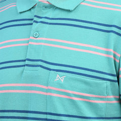 Force NXT Super Combed Cotton Mens Collared Polo Striped T-Shirt
