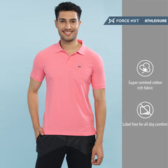 Force NXT Super Combed Cotton Mens Collared Polo Solid T-Shirt
